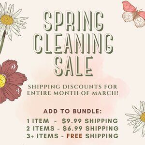 SPRING CLEANING SALE - Shipping Discounts on Every Order Till Mar 31